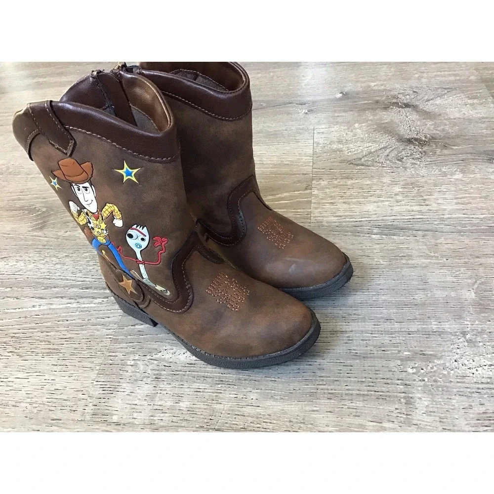 Disney Pixar Toy Story 4 Woody Forky Cowboy Boots Toddler Size 11 Kids Boots